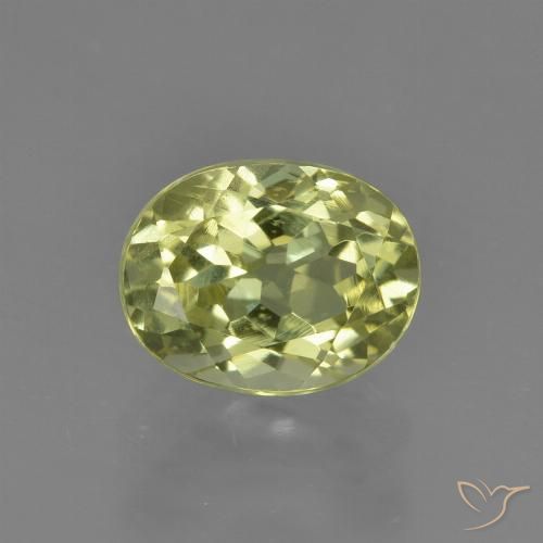 Silimanita Amarillo Forma ovalada de 2.09 ct de Sri Lanka, dimensión 8,5 x 6,7mm, piedra preciosa natural No tratado, claridad vvs-vs, Silimanita de 1 pieza en color Verde amarillo, dureza Mohs de 6.5 - 7.5 Adecuado para joyas de uso diario, Photo A