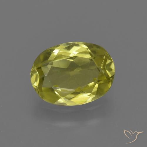 Sillimanita amarela de 1,13 quilates, corte oval de 7,9 x 5,9 mm do Sri Lanka, Photo A