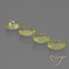 Sillimanite Gemstones in 7 x 5 mm (calibrated) Size for Sale, Sillimanite Stones in Greenish Yellow Color