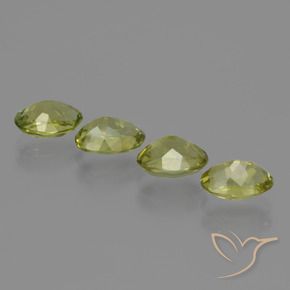 Sillimanite Gemstones in 7 x 5 mm (calibrated) Size for Sale, Sillimanite Stones in Green Yellow Color