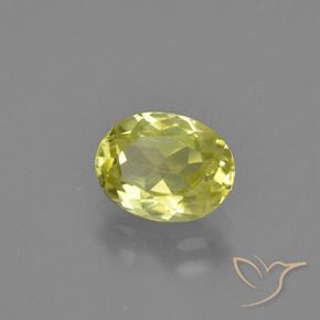 1.38 ct Yellow Sillimanite Stone, Natural Sillimanite in Oval Facet Shape for Sale