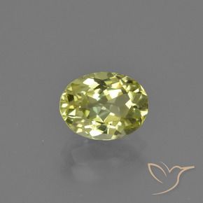 1.58 ct Yellow Sillimanite Stone, Natural Sillimanite in Oval Facet Shape for Sale