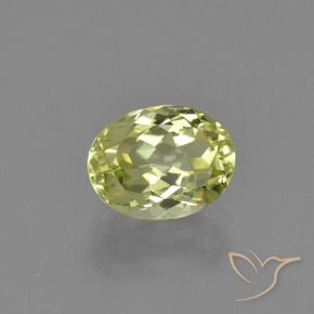 1.55 ct Yellow Sillimanite Stone, Natural Sillimanite in Oval Facet Shape for Sale