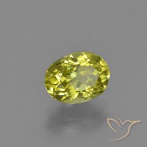 1.37 ct Yellow Sillimanite Stone, Natural Sillimanite in Oval Facet Shape for Sale