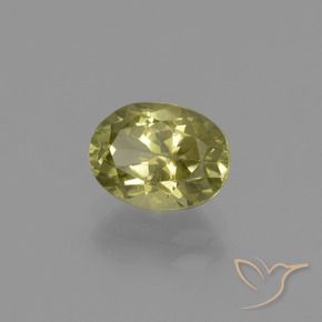 1.61 ct Yellow Sillimanite Stone, Natural Sillimanite in Oval Facet Shape for Sale
