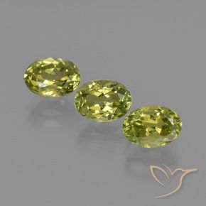3.23 ctw Yellow Sillimanite Stones, Natural Sillimanite in Oval Facet Shape for Sale