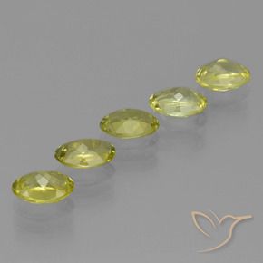 Sillimanite Gemstones in 7 x 5 mm (calibrated) Size for Sale, Sillimanite Stones in Greenish Yellow Color