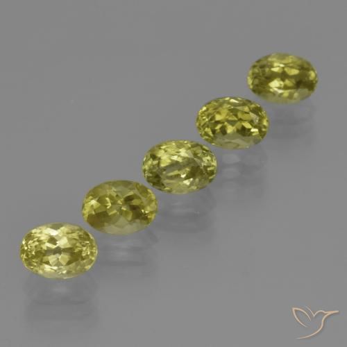 5.52 ctw Yellow Sillimanite Stones, Natural Sillimanite in Oval Facet Shape for Sale