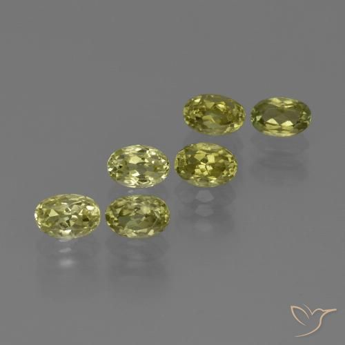 Sillimanita amarela de 4,04 quilates, corte oval de 6,1 x 4,2 mm do Sri Lanka, Photo A