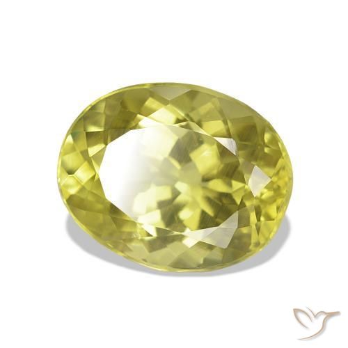 3.02 ct Yellow Sillimanite Stone, Natural Sillimanite in Oval Facet Shape for Sale
