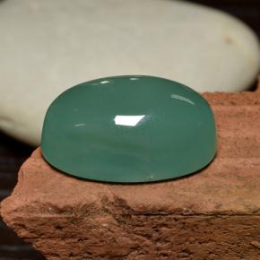 27.39 ct Green Smithsonite Stone, Natural Smithsonite in Oval Cabochon Shape for Sale