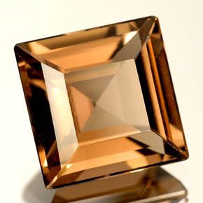 4.14 ct Brown Smoky Quartz Gemstone, Smoky Quartz Gem in Square Facet Shape for Sale.