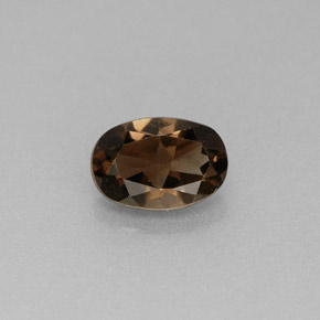 0.49 ct Brown Smoky Quartz Gemstone, Smoky Quartz Gem in Oval Facet Shape for Sale.