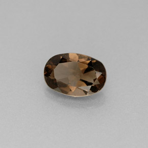0.49 ct Brown Smoky Quartz Stone, Natural Smoky Quartz in Oval Facet Shape for Sale