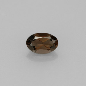 0.49 ct Brown Smoky Quartz Gemstone, Smoky Quartz Gem in Oval Facet Shape for Sale.
