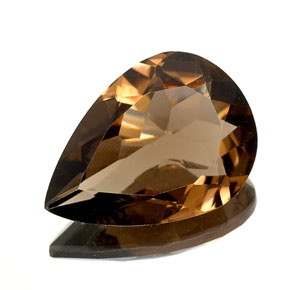 10.97 ct Brown Smoky Quartz Gemstone, Smoky Quartz Gem in Pear Facet Shape for Sale.