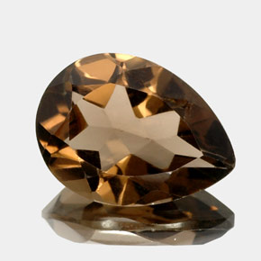 13.49 ct Brown Smoky Quartz Gemstone, Smoky Quartz Gem in Pear Facet Shape for Sale.