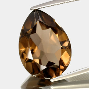 13.49 ct Brown Smoky Quartz Stone, Natural Smoky Quartz in Pear Facet Shape for Sale