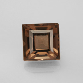 1.23 ct Brown Smoky Quartz Gemstone, Smoky Quartz Gem in Square Facet Shape for Sale.