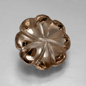 8.26 ct Brown Smoky Quartz Stone, Natural Smoky Quartz in Carved Flower Shape for Sale