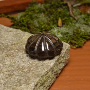 16.33 ct Brown Smoky Quartz Stone, Natural Smoky Quartz in Carved Flower Shape for Sale