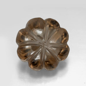10.74 ct Brown Smoky Quartz Stone, Natural Smoky Quartz in Carved Flower Shape for Sale