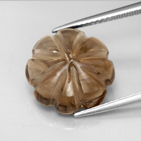 Smoky Quartz Gemstone in 13.9 x 13.7 mm Size for Sale, Smoky Quartz Stone in Light Smoky Brown Color