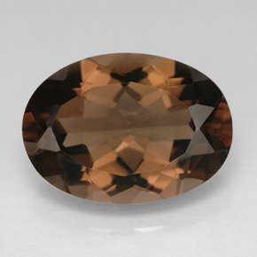10.93 ct Brown Smoky Quartz Gemstone, Smoky Quartz Gem in Oval Facet Shape for Sale.