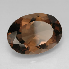 10.93 ct Brown Smoky Quartz Stone, Natural Smoky Quartz in Oval Facet Shape for Sale