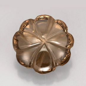 12.02 ct Brown Smoky Quartz Gemstone, Smoky Quartz Gem in Carved Flower Shape for Sale.
