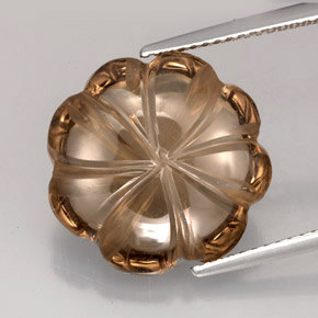 12.02 ct Brown Smoky Quartz Stone, Natural Smoky Quartz in Carved Flower Shape for Sale