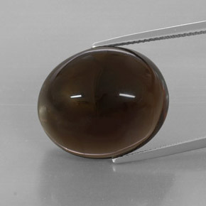 32.19 ct Brown Smoky Quartz Gemstone, Smoky Quartz Gem in Oval Cabochon Shape for Sale.