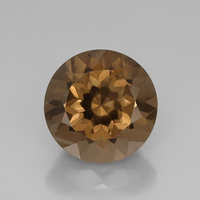 11.14 ct Brown Smoky Quartz Gemstone, Smoky Quartz Gem in Round Facet Shape for Sale.
