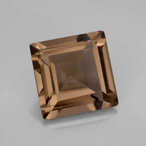 3.70 ct Brown Smoky Quartz Gemstone, Smoky Quartz Gem in Square Facet Shape for Sale.