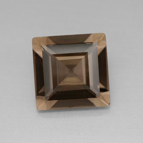 3.88 ct Brown Smoky Quartz Gemstone, Smoky Quartz Gem in Square Facet Shape for Sale.