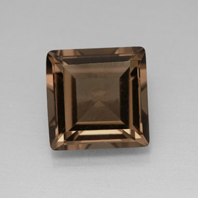 4.05 ct Brown Smoky Quartz Gemstone, Smoky Quartz Gem in Square Facet Shape for Sale.