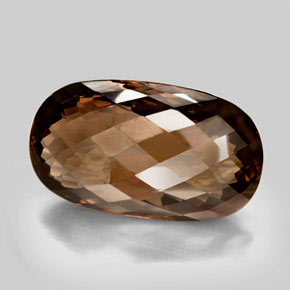 605.33 ct Brown Smoky Quartz Stone, Natural Smoky Quartz in Oval Checkerboard Shape for Sale