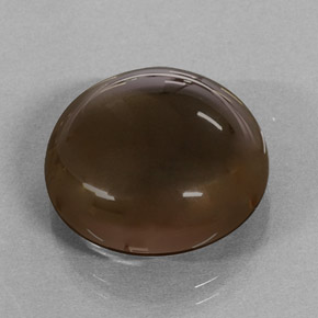 17.35 ct Brown Smoky Quartz Gemstone, Smoky Quartz Gem in Round Cabochon Shape for Sale.