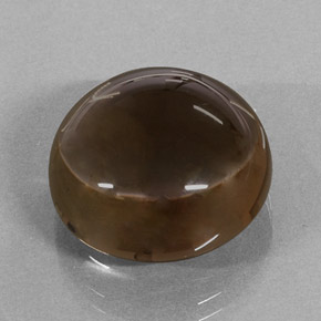 20.78 ct Brown Smoky Quartz Gemstone, Smoky Quartz Gem in Round Cabochon Shape for Sale.
