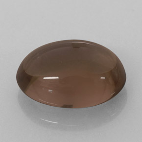 3.52 ct Brown Smoky Quartz Gemstone, Smoky Quartz Gem in Oval Cabochon Shape for Sale.