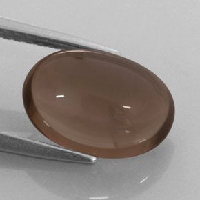3.52 ct Brown Smoky Quartz Stone, Natural Smoky Quartz in Oval Cabochon Shape for Sale