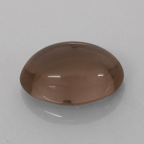 3.67 ct Brown Smoky Quartz Gemstone, Smoky Quartz Gem in Oval Cabochon Shape for Sale.