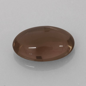 3.08 ct Brown Smoky Quartz Gemstone, Smoky Quartz Gem in Oval Cabochon Shape for Sale.
