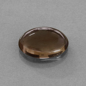 3.28 ct Brown Smoky Quartz Gemstone, Smoky Quartz Gem in Oval Cabochon Shape for Sale.
