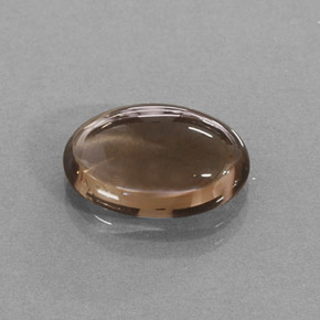 3.43 ct Brown Smoky Quartz Gemstone, Smoky Quartz Gem in Oval Cabochon Shape for Sale.