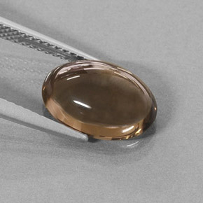 3.43 ct Brown Smoky Quartz Stone, Natural Smoky Quartz in Oval Cabochon Shape for Sale