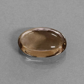3.17 ct Brown Smoky Quartz Gemstone, Smoky Quartz Gem in Oval Cabochon Shape for Sale.
