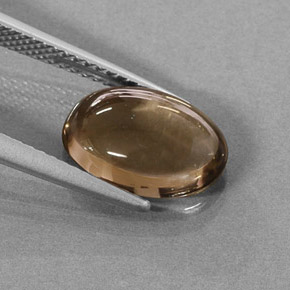 3.17 ct Brown Smoky Quartz Stone, Natural Smoky Quartz in Oval Cabochon Shape for Sale