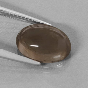 3.61 ct Brown Smoky Quartz Stone, Natural Smoky Quartz in Oval Cabochon Shape for Sale