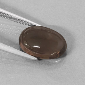 3.50 ct Brown Smoky Quartz Stone, Natural Smoky Quartz in Oval Cabochon Shape for Sale